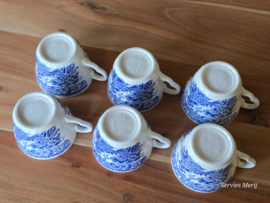 Engels blauw English Ironstone Tableware EIT set 6x kop en schotel (hooiwagen)