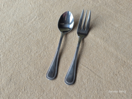 Complete bestekset 12 personen Inox parelrand 66 delen