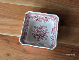 Villeroy en Boch Fasan rood hoge vierkante schaal 15 cm