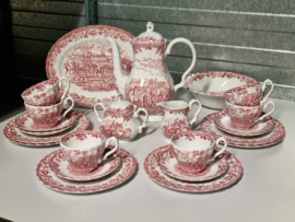 Engels rood Jachtservies Myott's Country Life Ontbijtservies 6-pers.