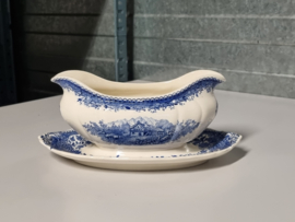 Villeroy en Boch Burgenland blauw  Sauskom op onderschotel