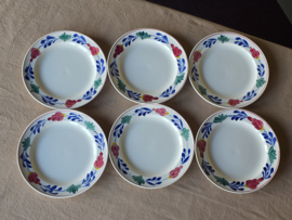 Oud Boerenbont Regout Royal Sphinx set 6x Ontbijtbordje