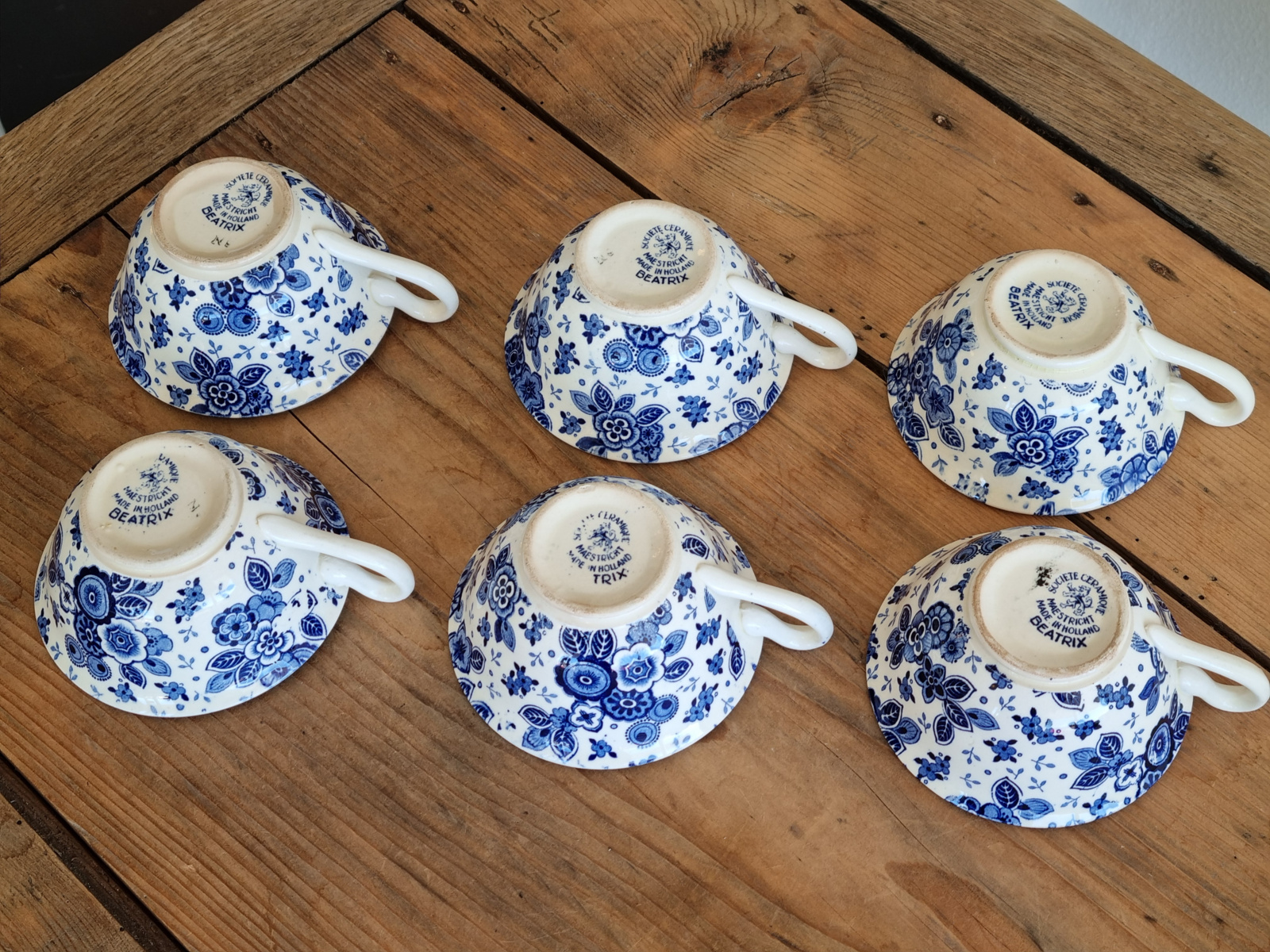 Beatrix Societe Ceramique set 6x thee kop en schotel