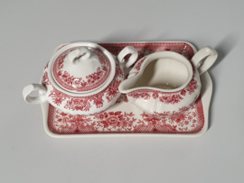 Villeroy en Boch Fasan rood Roomstel (kleinste model) op plateau