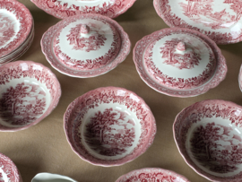 Engels rood Grindley Country Style uitgebreide dinerset 6 personen