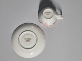 Villeroy en Boch Valeria rood Koffie Kop en schotel, bruin stempel
