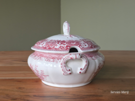 Villeroy en Boch Burgenland rood dekschaal terrine mét uitsparing lepel