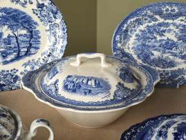 Engels blauw Mix & Match compleet dinerservies 6 personen 29 delen