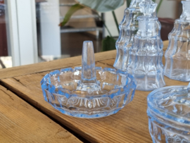 Glas Vintage Kaptafel set lichtblauw 7 delig