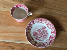 Engels rood Palissy Thames River Scenes Kop en schotel