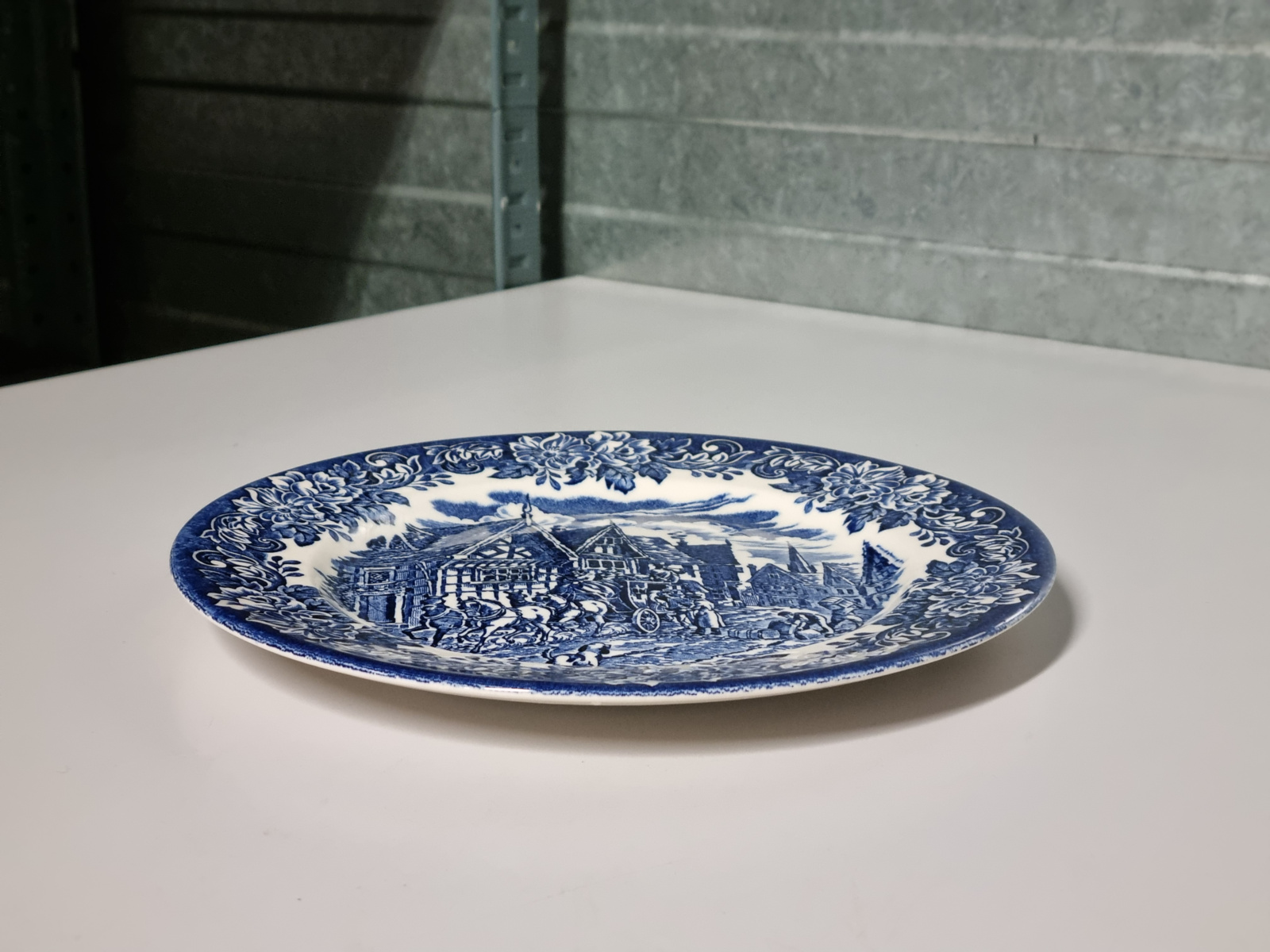 Engels blauw Ironstone plat dinerbord 24,5 cm