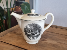 Landschap Zwart Société Céramique Koffiepot (rond model)