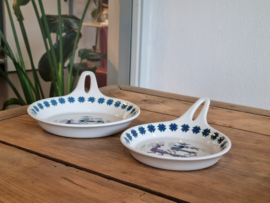 Vintage Figgjo Flint Norway decor Menu set 2x Serveerschaal met greep 20 en 17 cm