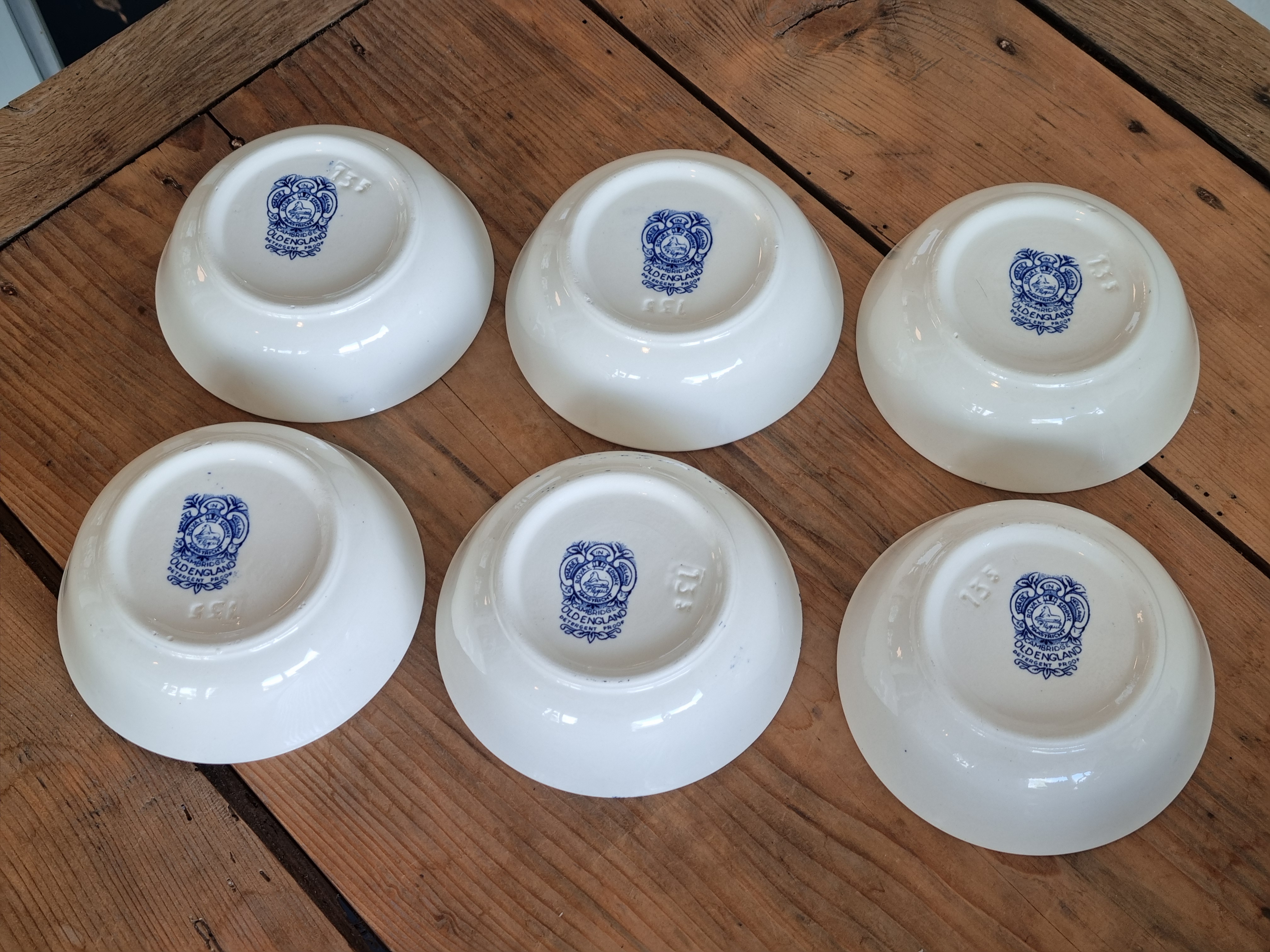 Regout Castillo Old England Cambridge blauw set 3x theezakjeslegger 8,5 cm