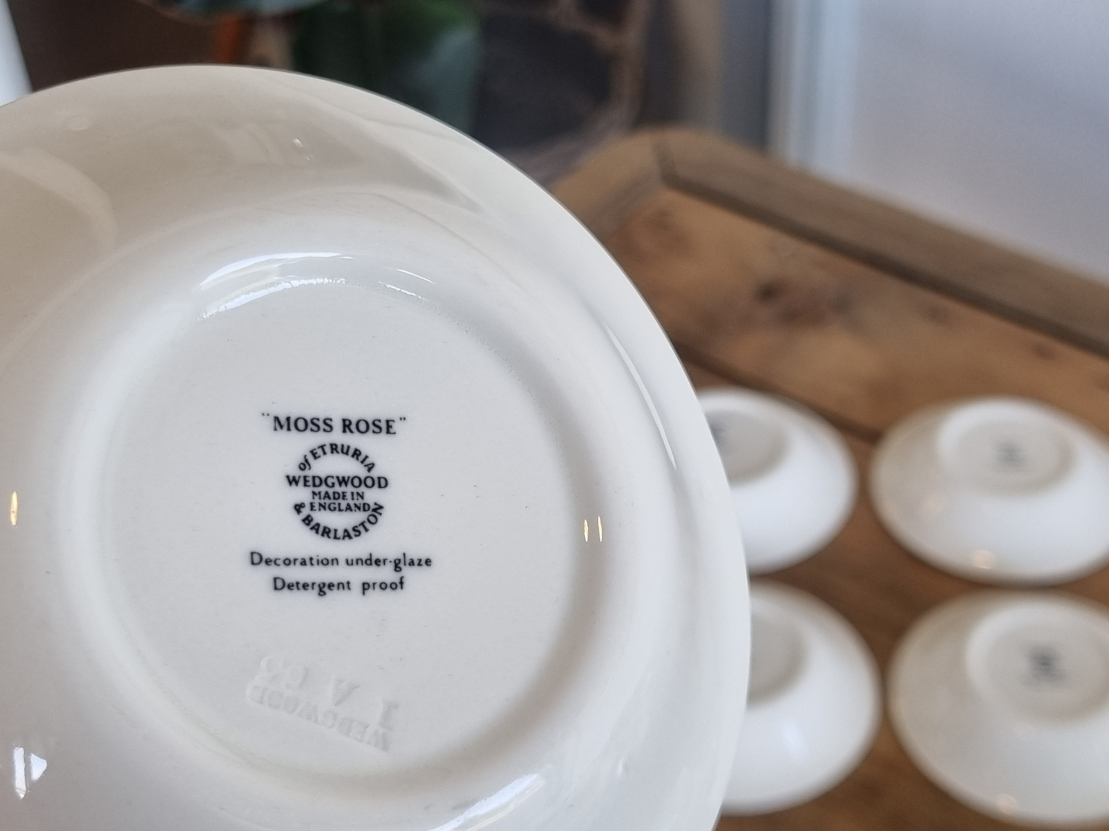 Wedgwood Moss Rose set 6x rond schaaltje 13 cm