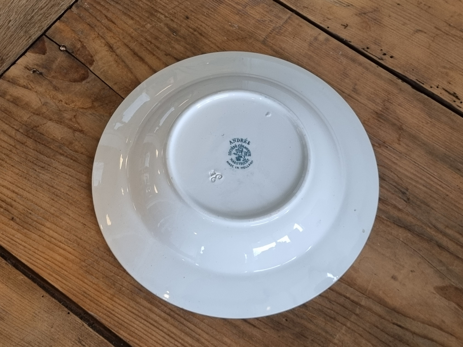Societe Ceramique Andree petrol Diep Pasta Curry Bord 23,5 cm