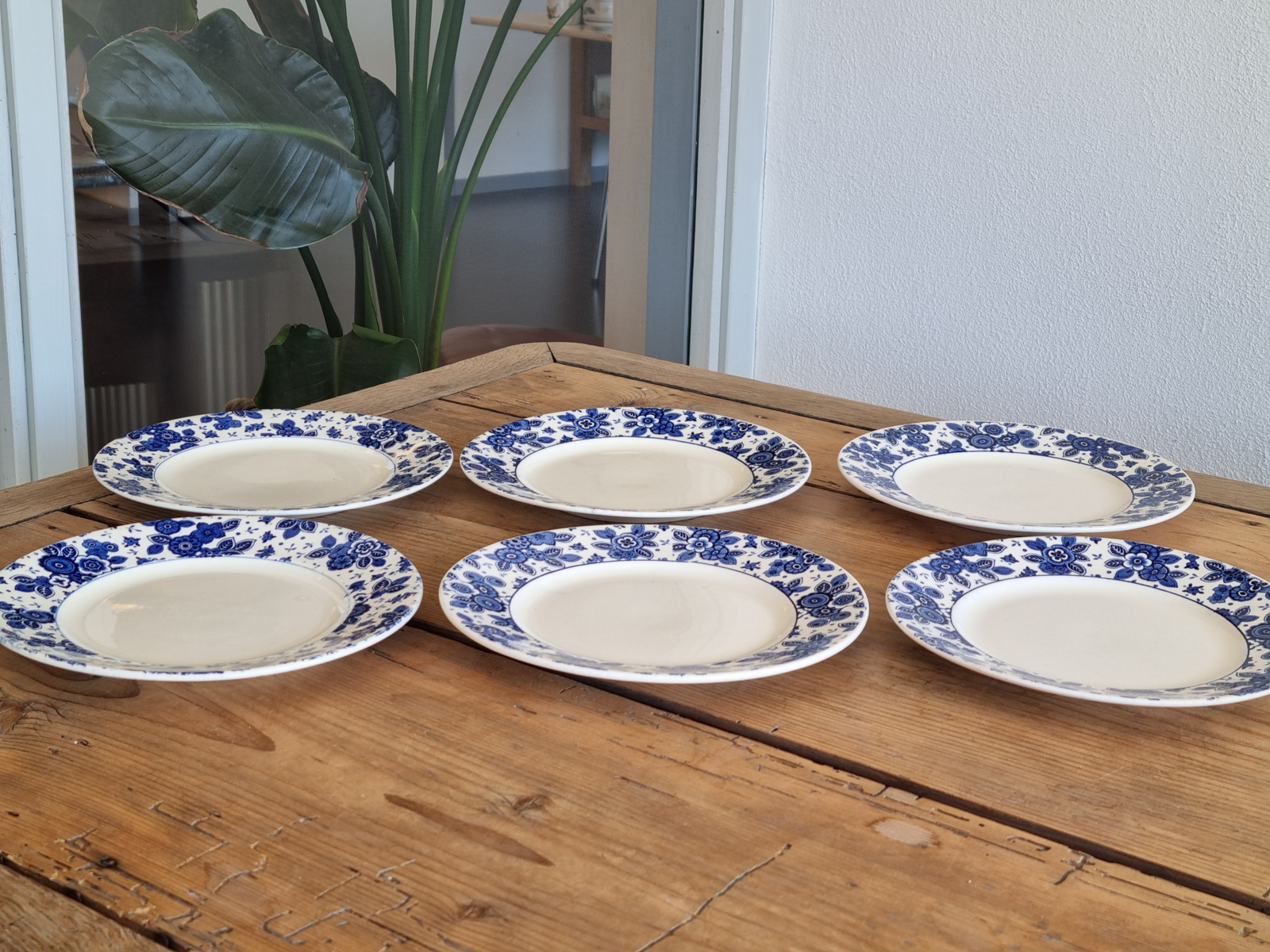 Beatrix Societe Ceramique set 6x ontbijtbordje 21 cm (gebloemde rand)