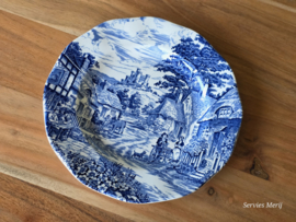 Engels blauw Enoch Wedgwood Old English Village Ontbijtbordje 20 cm