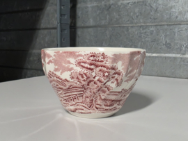 Engels rood Jachtservies Myott's Country Life suikerschaaltje (witte binnenkant)