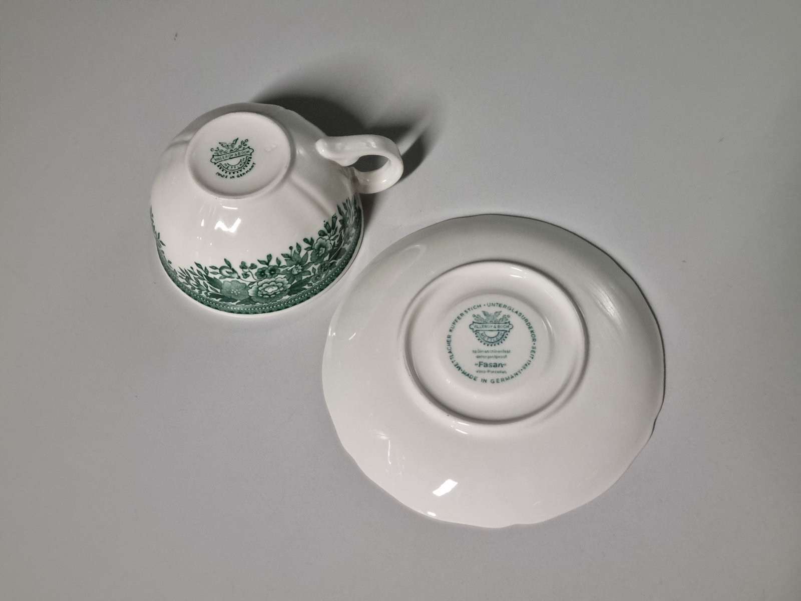 Villeroy en Boch Fasan groen thee kop en schotel