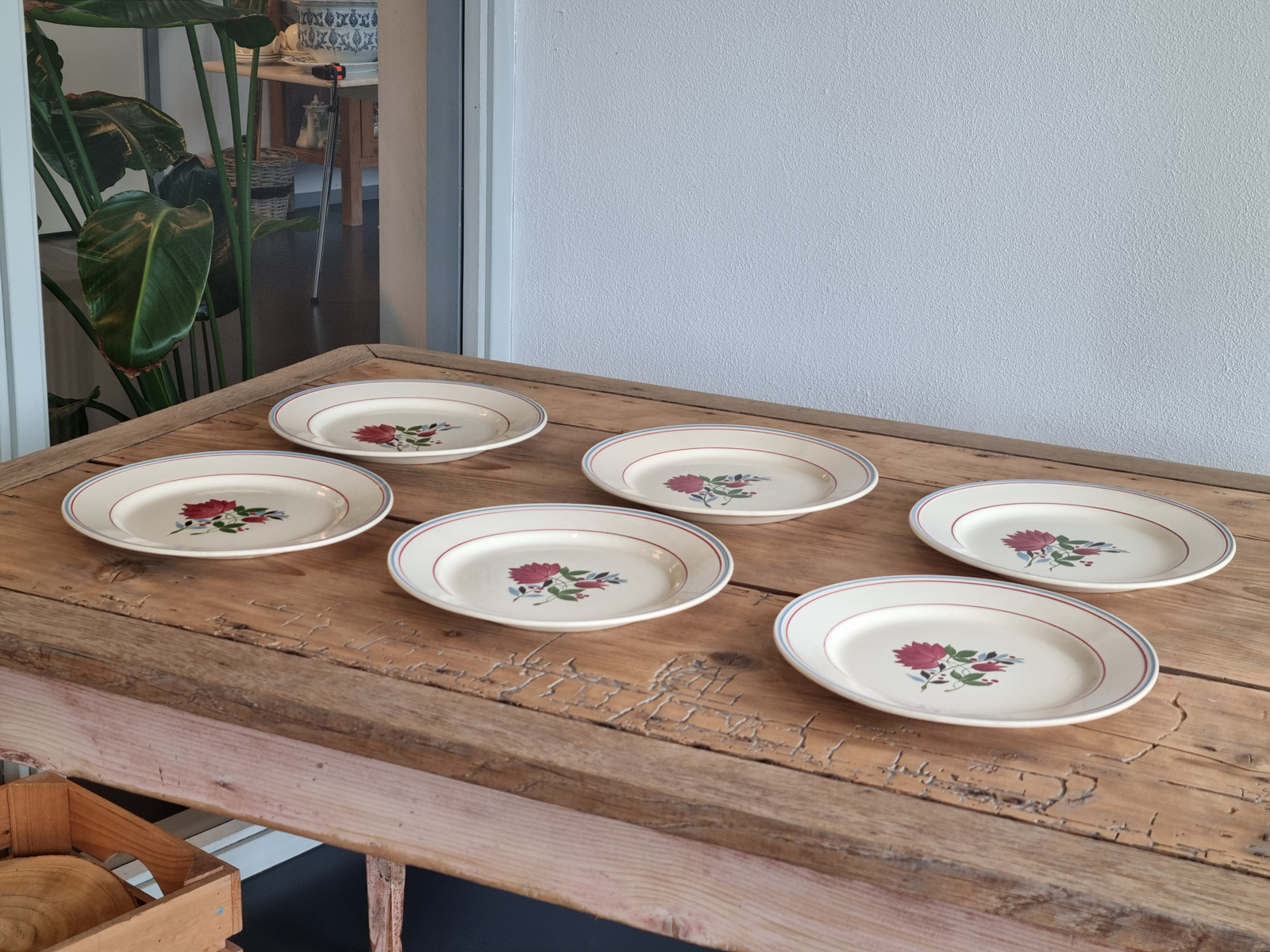 Boch Belgium Set 6x Plat Dinerbord 25,5 cm
