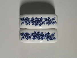 Engels blauw set 2x vintage servetringen