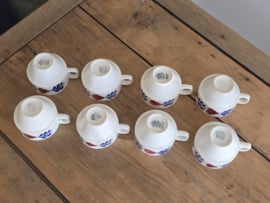Boerenbont Boch set 8x stapel kop en schotel model Ilona (zwart stempel)