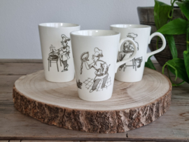 Regout California set 3x Beker | Mok met oor