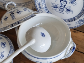 Potiche blauw Societe Ceramique compleet Eetservies 8-pers.