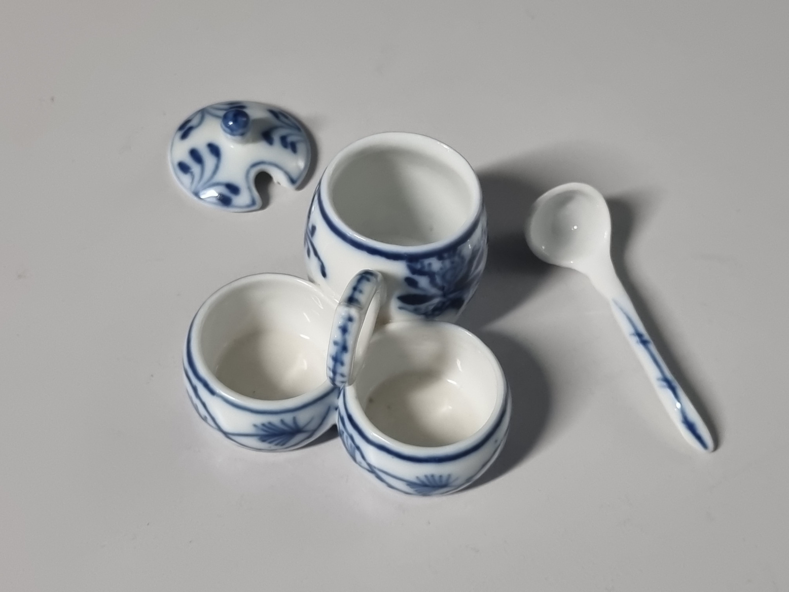 Vintage niet gemerkt Menagere blauw-wit
