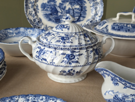 Engels blauw Mix & Match compleet dinerservies 6 personen 29 delen