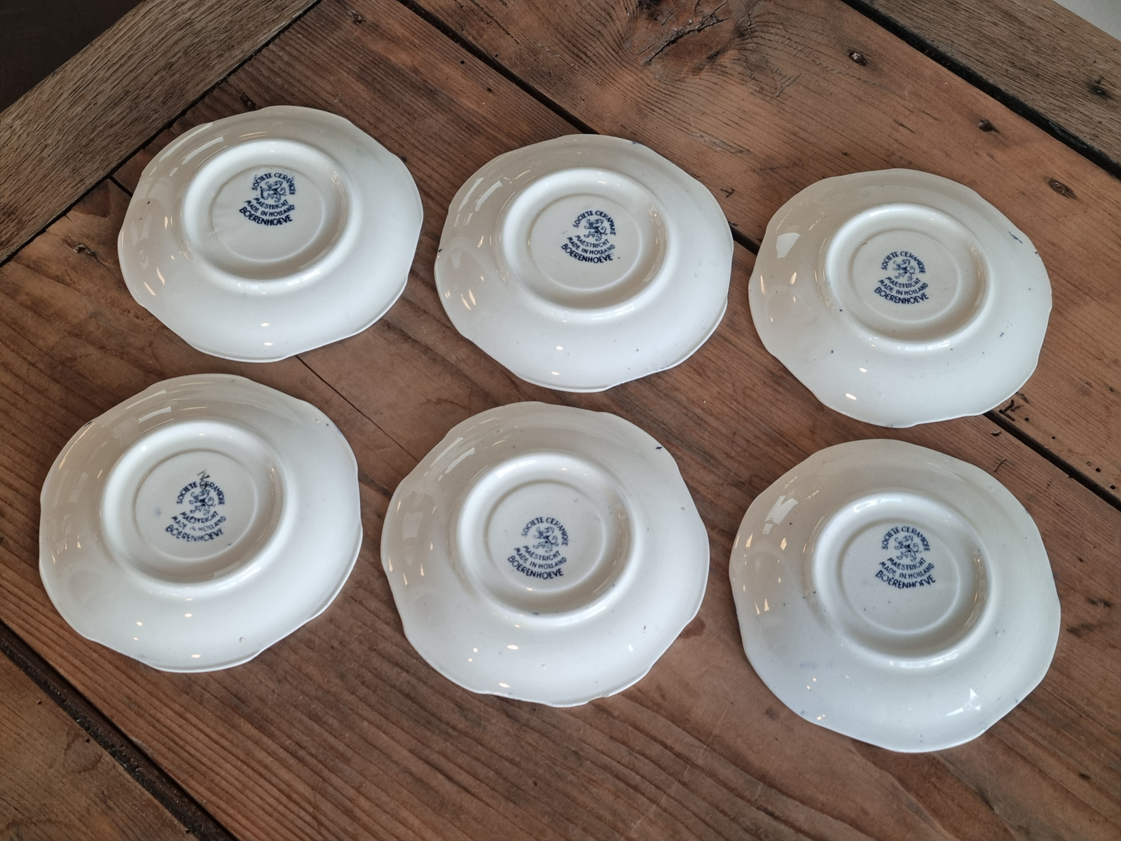 Boerenhoeve blauw Societe set 6x Espresso Kop en schotels