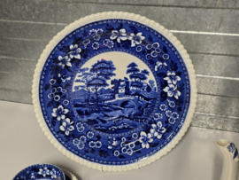 Engels Copeland Spode's Tower  blauw Koffie Thee servies 6-pers