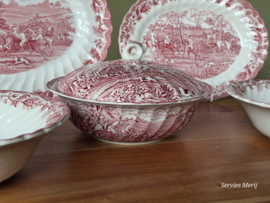 Engels rood Jachtservies Myott's Country Life Eetservies 6 personen