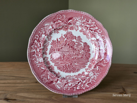 Engels rood Enoch Wedgwood Avon Cottage dinerbord 24,5 cm