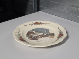 Frans Sarreguemines Obernai plat dinerbord 25 cm (sneeuw)