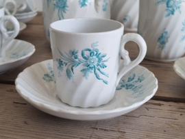 Petrus Regout decor Riva petrol Koffieservies 9-pers.