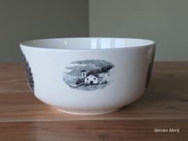 Landschap Zwart Société Céramique hoge ronde schaal 23 cm (chip aan bovenrand)