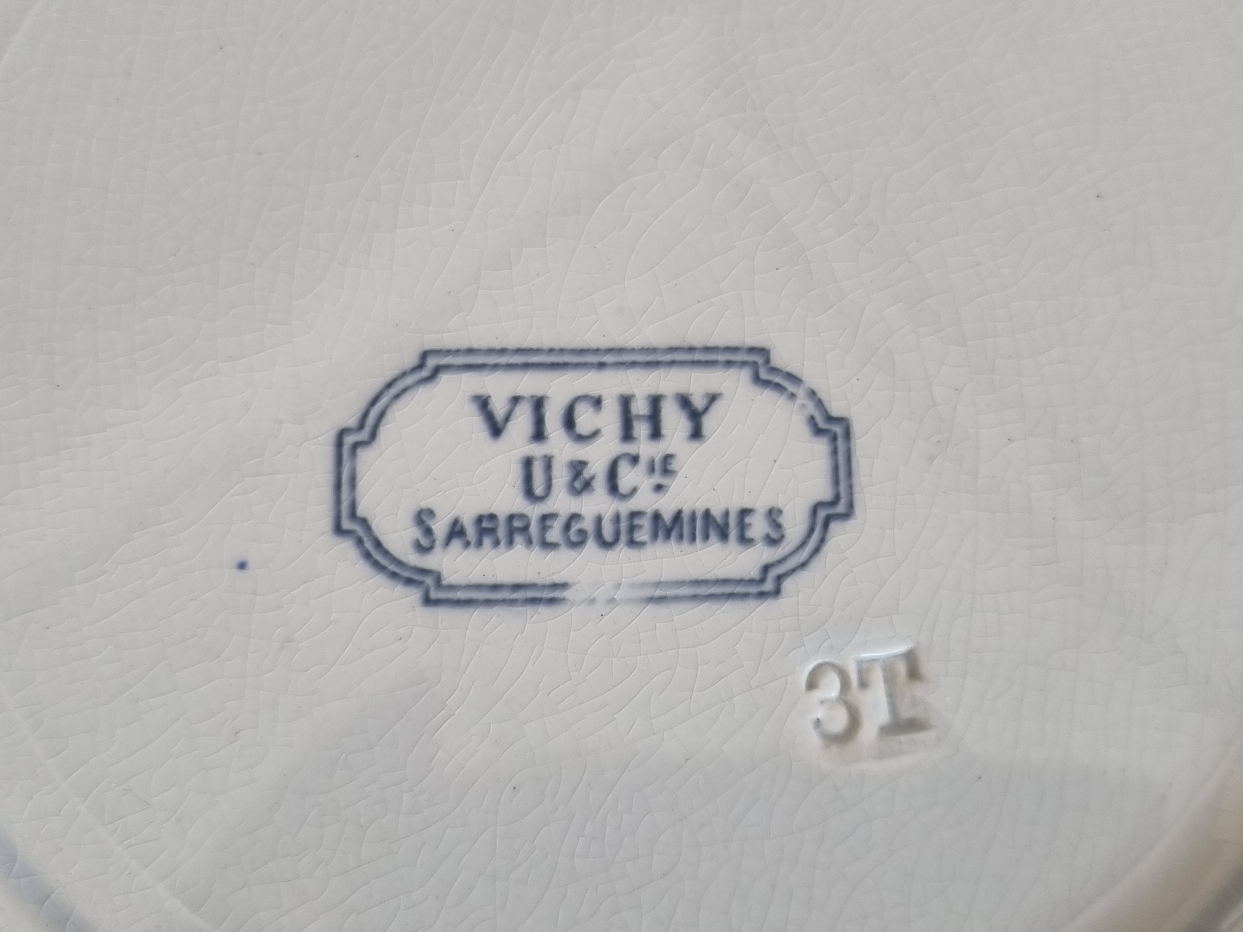 Sarreguemines Vichy diep pasta curry bord 24 cm