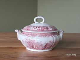 Villeroy en Boch Burgenland rood dekschaal terrine mét uitsparing lepel