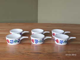Boerenbont Regout set 6x parafour ovenschaaltje met greep