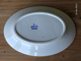 Potiche blauw Petrus Regout ovale schaal 34,5 cm