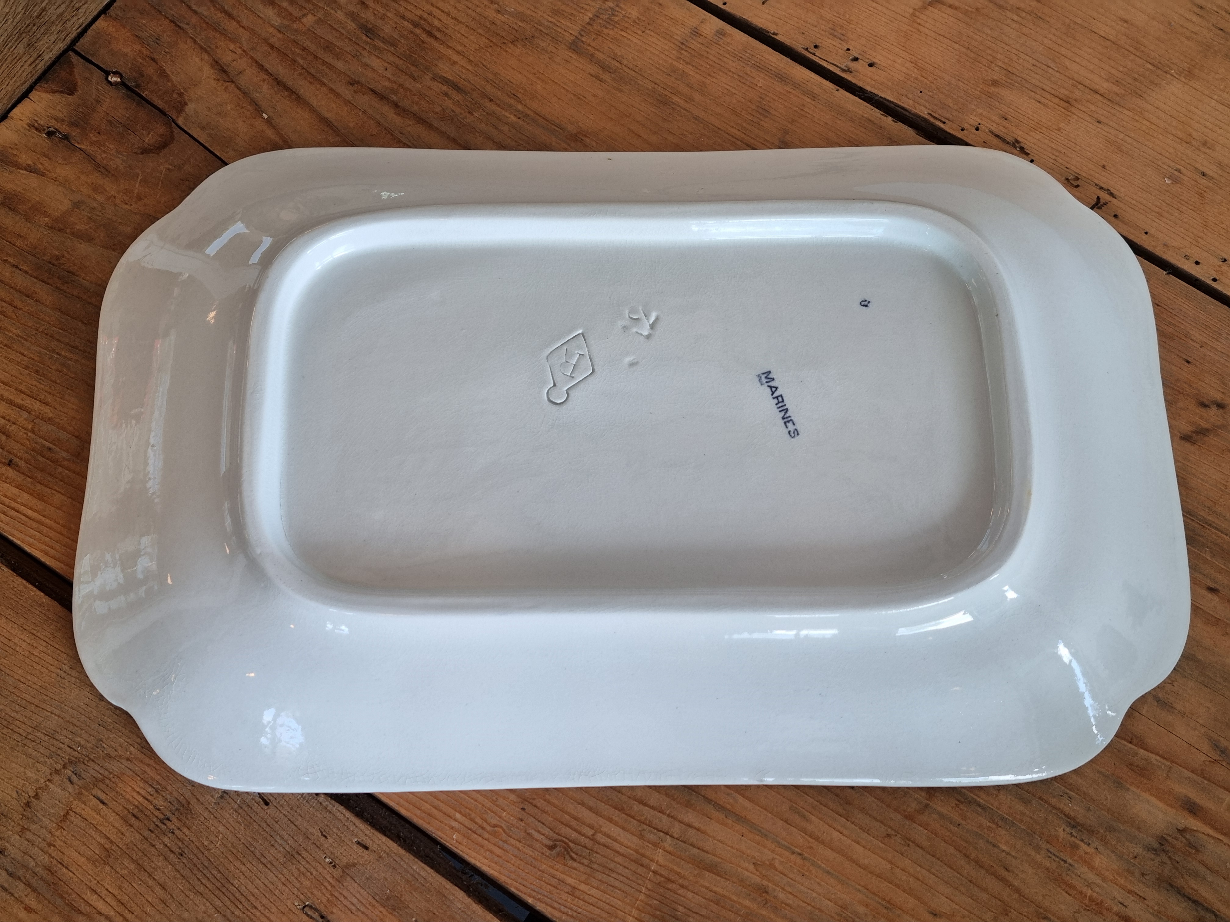 Petrus Regout Marines donkerblauw rechthoekige serveerschaal 37 cm