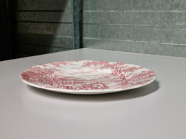 Engels rood Meakin Coaching Days set 3x Plat Dinerbord 25 cm
