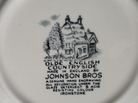 Engels groen Johnson Bros Olde English Countryside hoge ronde schaal 21,5 cm