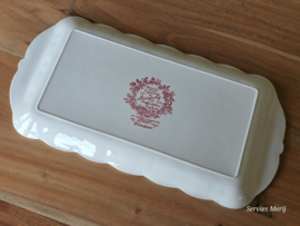 Engels Ridgway Windsor rood rechthoekige schaal 33,5 cm