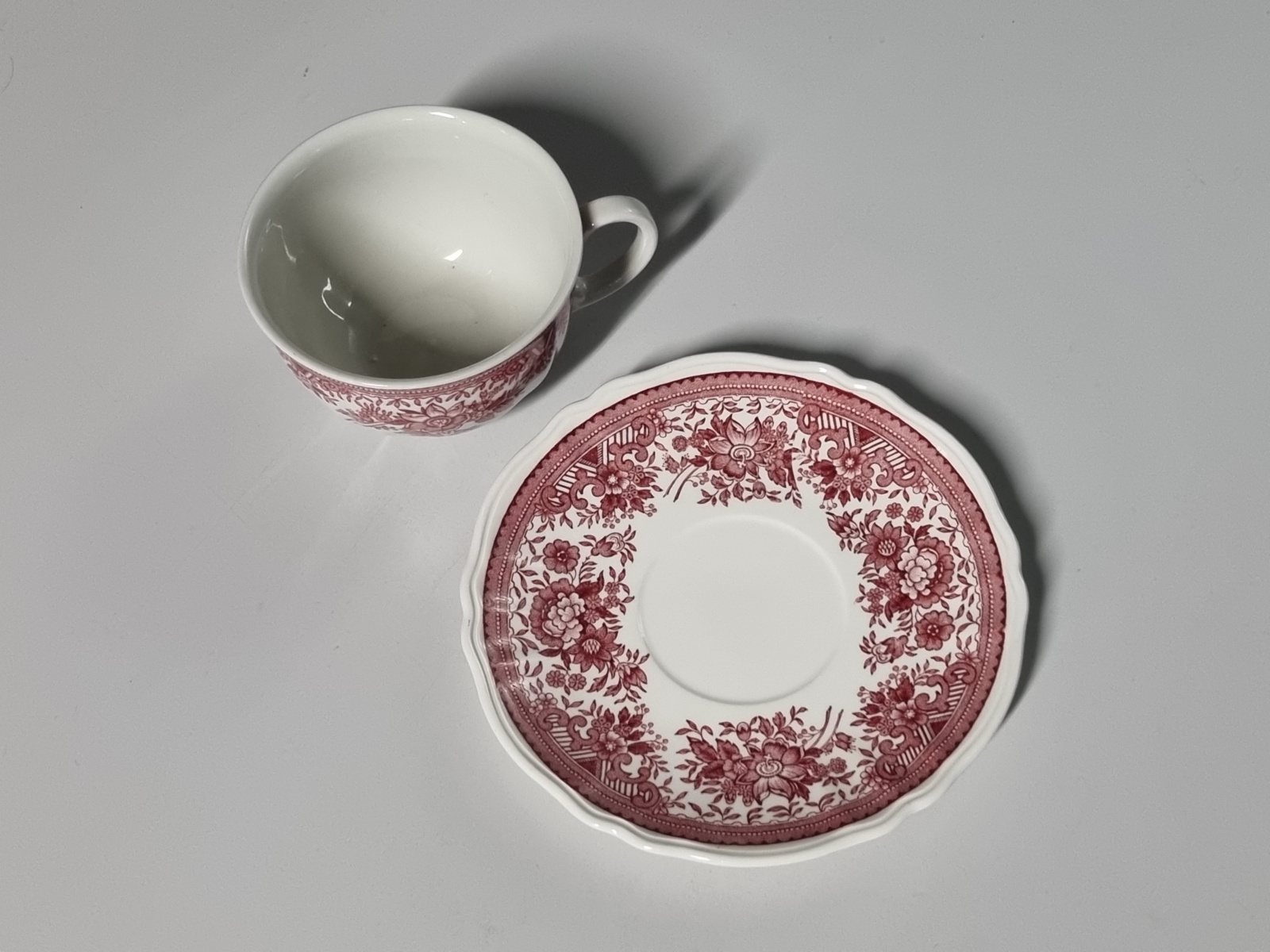 Villeroy en Boch Fasan rood robuuste Bouillon Kop en schotel