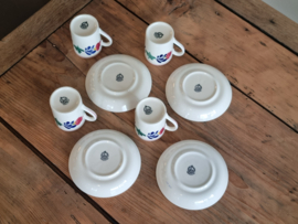 Boerenbont Regout Royal Sphinx Mokkaset op origineel onderbord