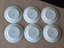 Oud Boerenbont Regout Royal Sphinx set 6x Ontbijtbordje