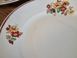 Societe Ceramique set 2x plat Dinerbord bloemetje 23,5 cm
